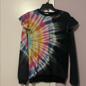 Lola Multicolor Tie-Dye Top with Ruffle